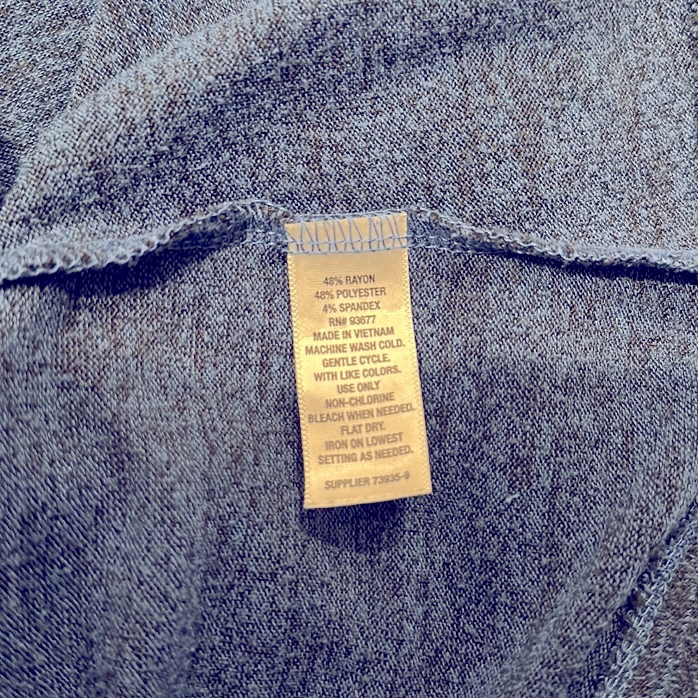 a.n.a. XL Blouse, Navy V-neck, Short Flutter Sleeve - Picture 6 of 6